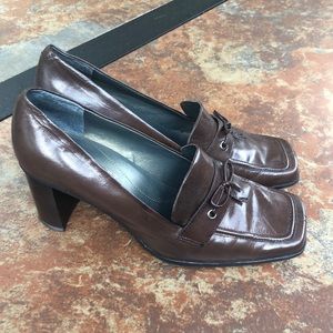 Vintage 90’s Brown Nine West Block Heel Loafer Sz8